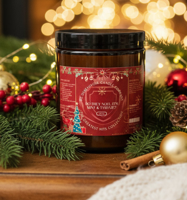 Do They Noel It’s Mint and Thyme Vegan Soy Wax Candle by De Beauvoir Candle Company