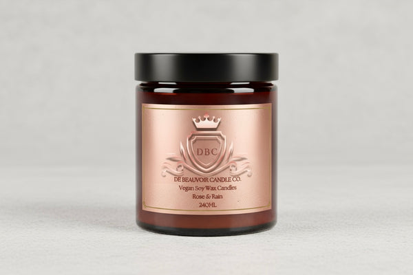 Rose and Rain vegan Cans by De Beauvoir Candle Company 