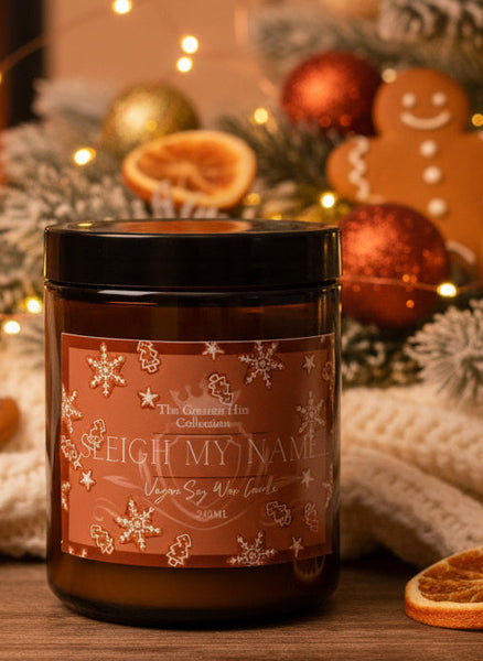 Sleigh My Name vegan soy wax candle by De Beauvoir Candle Company 