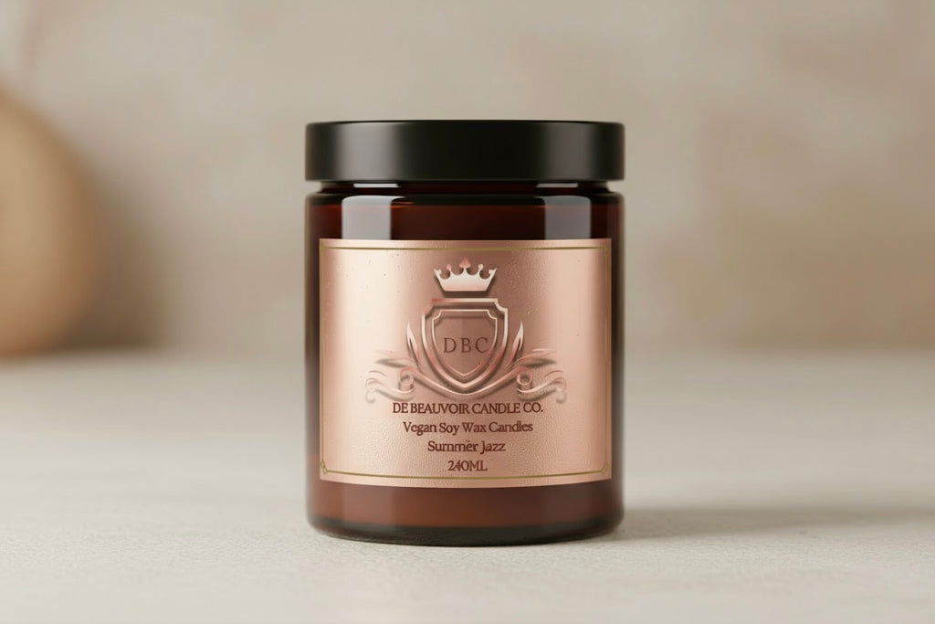 summer jazz soy wax candle by De Beauvoir Candle Company